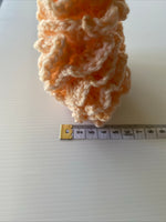 Hair Scrunchie Crochet Handmade Elastised Full Ruffled Peach Pastal Soft summer