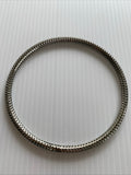 Solid Round textured Bangle Bracelet Dull Silver Tone