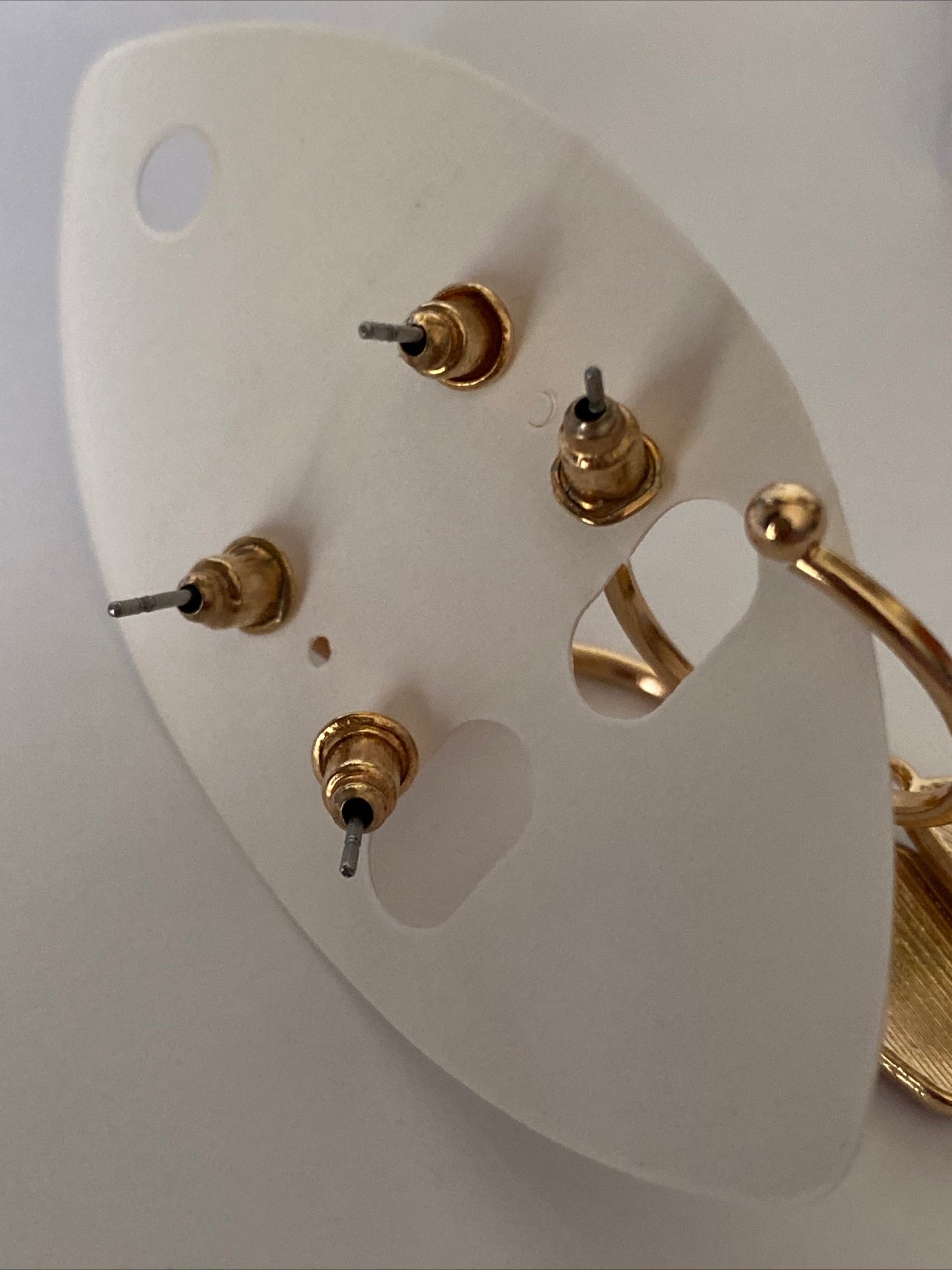 Christmas Earrings Twin Set Red Star & House Pierced Gold Plate Festive