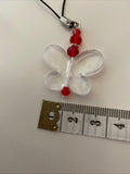 Mobile Phone Dangle Charm Clear Butterfly Glass Crystal Charm Keys zipper - Colour options