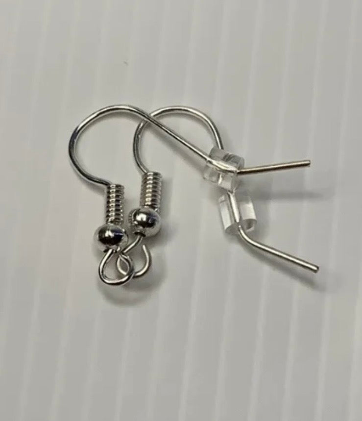 Teapot / Kettle Earrings Dark Blue with Silver Swirl Pierced or Clip-On