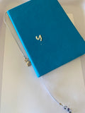Beaded  Silk Cord BookMark Book Thong Cat Charm Crystal Blue Purple Grey  Gift