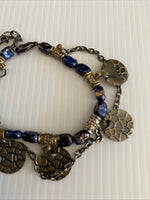 Bead & Charm Bracelet Extension Chain Gift Casual assorted Navy & Bronze tone