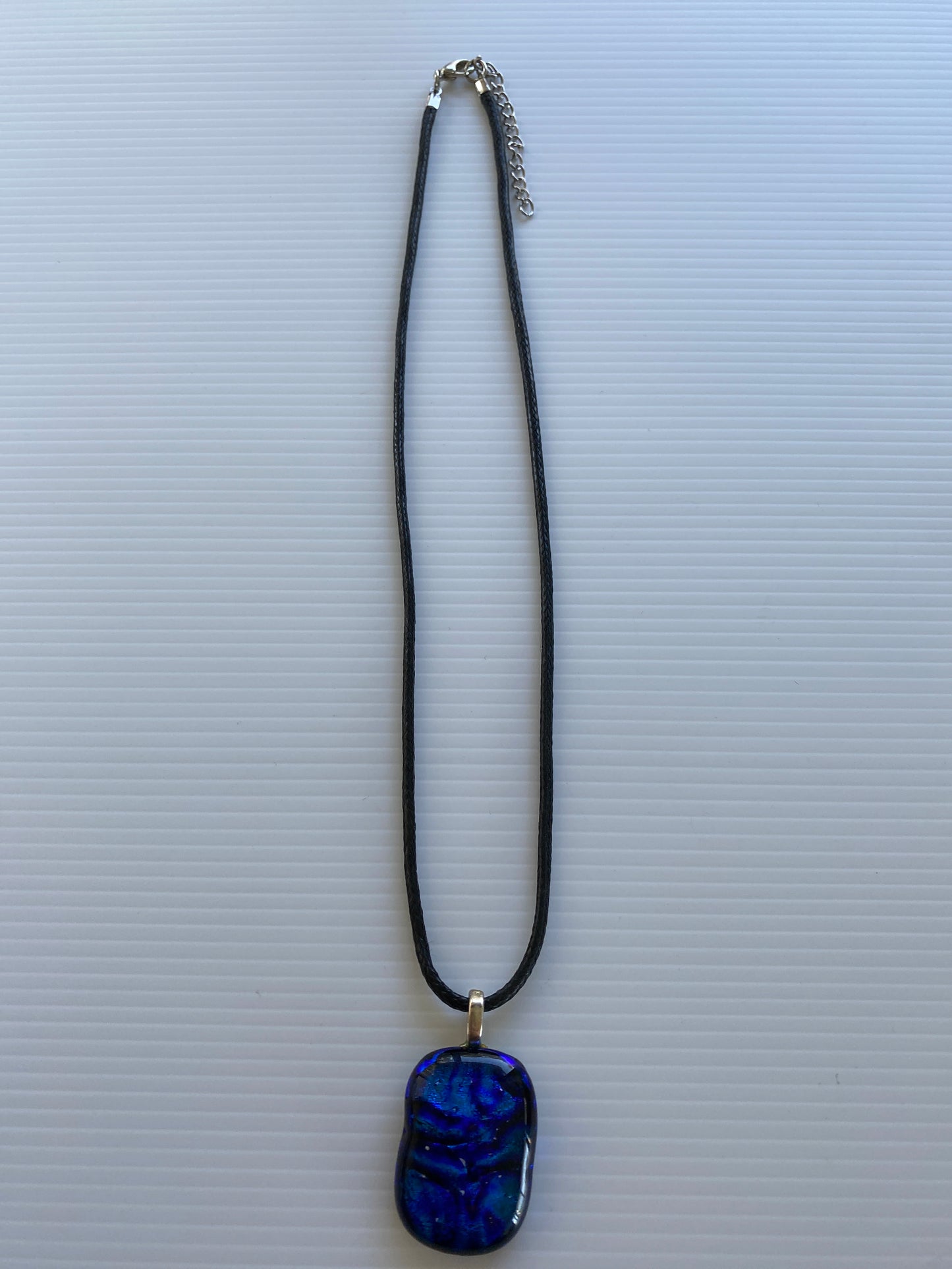Lamp work Glass Rectangle Pendant Necklace