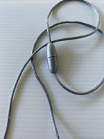 Silicone Bead Necklace Long Comfortable Stylish Black, Grey & Aqua snap closure