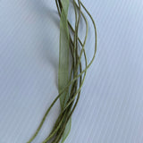 Olive Green Cord Ribbon  Necklace Choker Gold Tone Metal Teardrop Green Stones