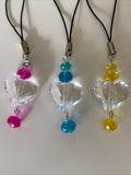 Mobile Phone Dangle Charm  Clear Heart & Colour Crystals your choice on colour