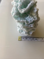 Hair Scrunchie Crochet Handmade Elastised Full Ruffled Mint Pastel Soft Summery