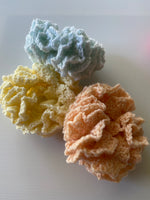 Hair Scrunchie Crochet Handmade Elastised Full Ruffled Mint Pastel Soft Summery