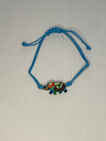 Adjustable Cord Bracelet with Elephant Charm - Assorted Colours