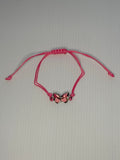 Adjustable Cord Bracelet with Butterfly Charm - Assorted Colours