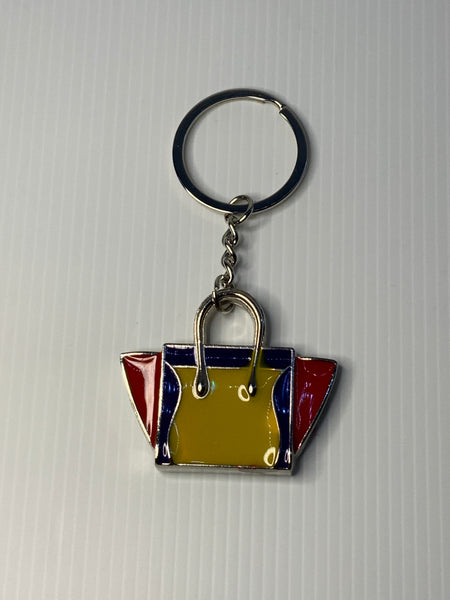 Key Ring Metal Multi - Coloured Handbag Dangle Charm