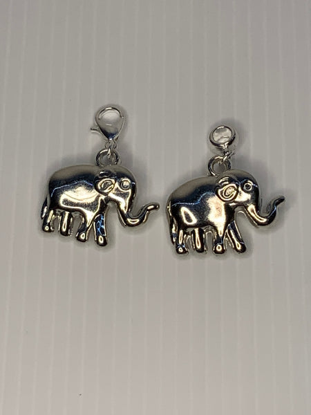 Elephant Charm Clip-On, European, KeyRing, Zipper Pull, Handbag Dangle,Bracelet