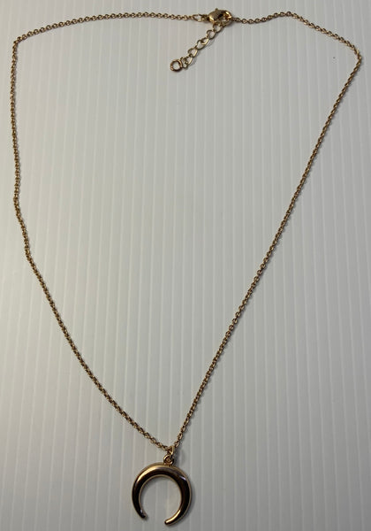 Horseshoe Gold Plate Charm Pendant Fine Link Necklace