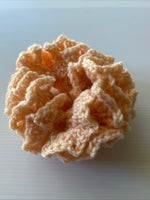 Hair Scrunchie Crochet Handmade Elastised Full Ruffled Peach Pastal Soft summer