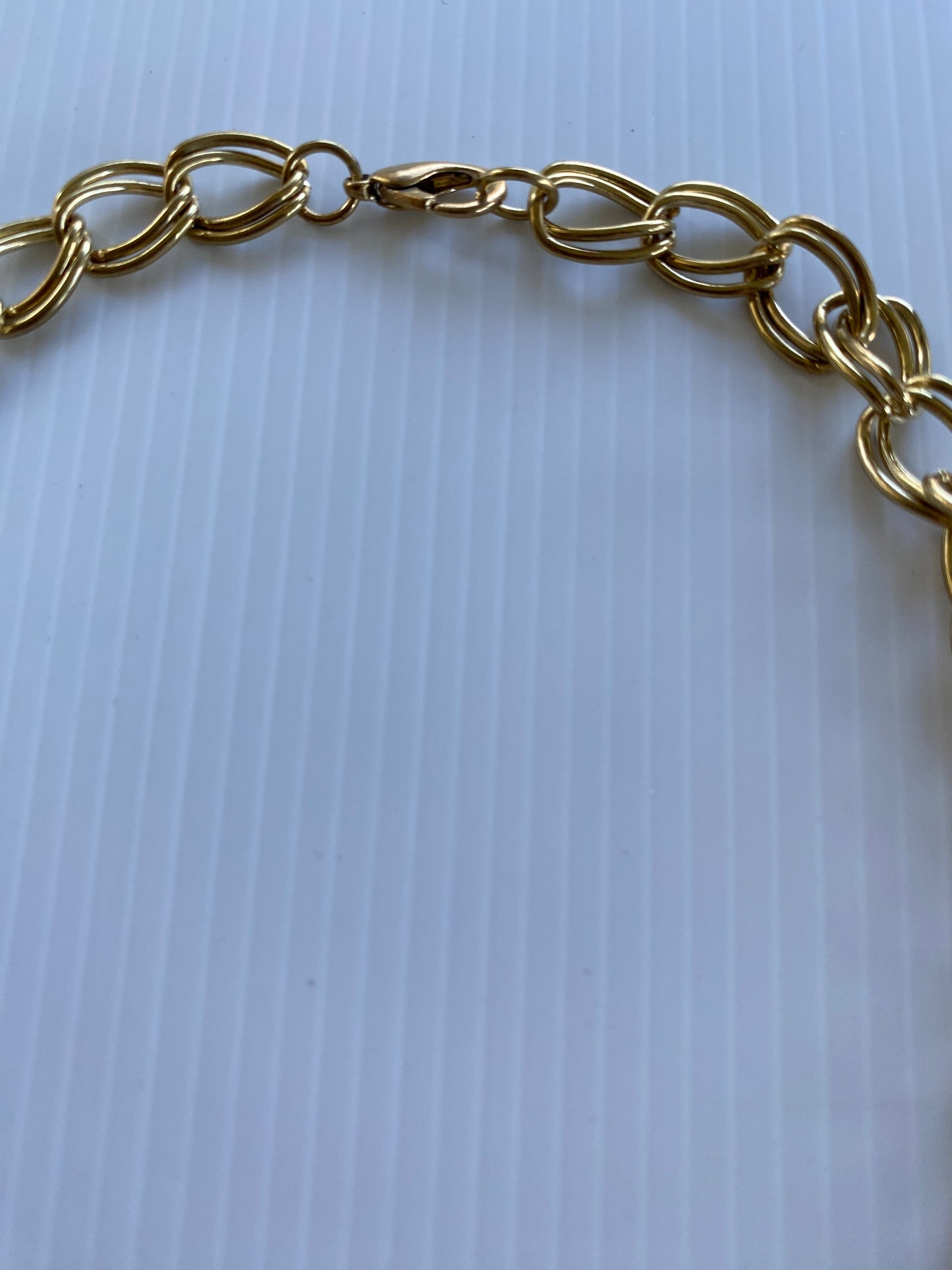 Double Oval Linked Gold Plate Chain Necklace