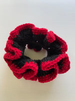 Hair Scrunchie Crochet Handmade Elastised Full Ruffled two tone footy themed