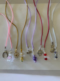 Beaded  Silk Cord BookMark Book Thong Heart Charm Red Crystal Bead Mix Gift Book