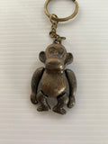 Key Chain Metal Monkey in Bronze movable arms, legs