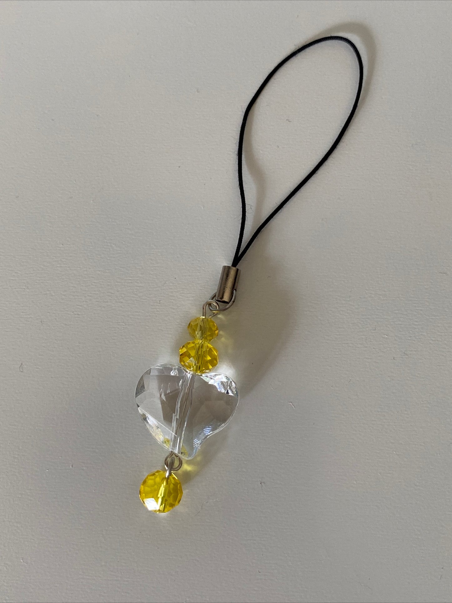 Mobile Phone Dangle Charm  Clear Heart & Colour Crystals your choice on colour