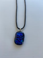Lamp work Glass Rectangle Pendant Necklace