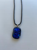 Lamp work Glass Rectangle Pendant Necklace