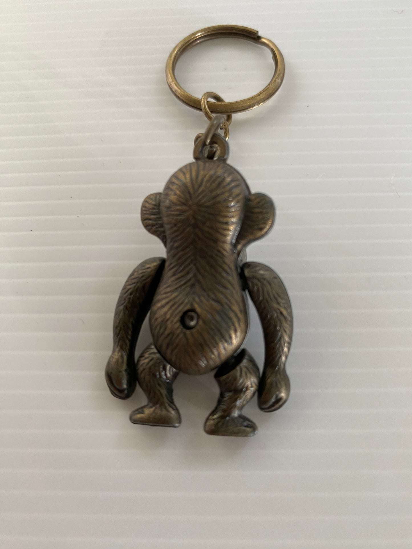 Key Chain Metal Monkey in Bronze movable arms, legs