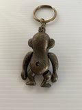 Key Chain Metal Monkey in Bronze movable arms, legs