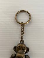 Key Chain Metal Monkey in Bronze movable arms, legs