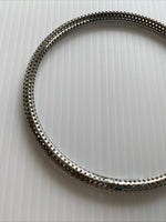 Solid Round textured Bangle Bracelet Dull Silver Tone