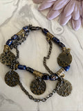 Bead & Charm Bracelet Extension Chain Gift Casual assorted Navy & Bronze tone