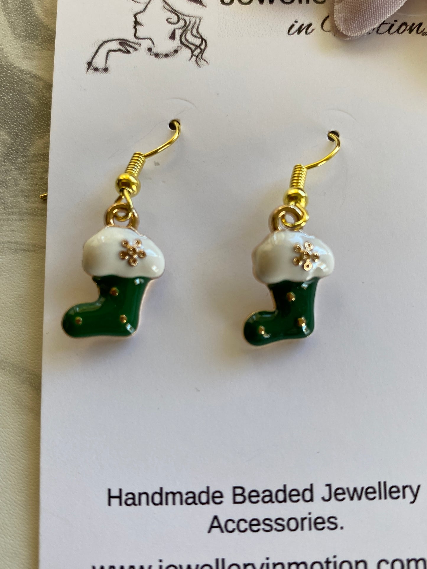 Christmas Earrings Enamel Gold Plated Pierced - assorted designs