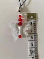 Mobile Phone Dangle Charm Clear Butterfly Glass Crystal Charm Keys zipper - Colour options