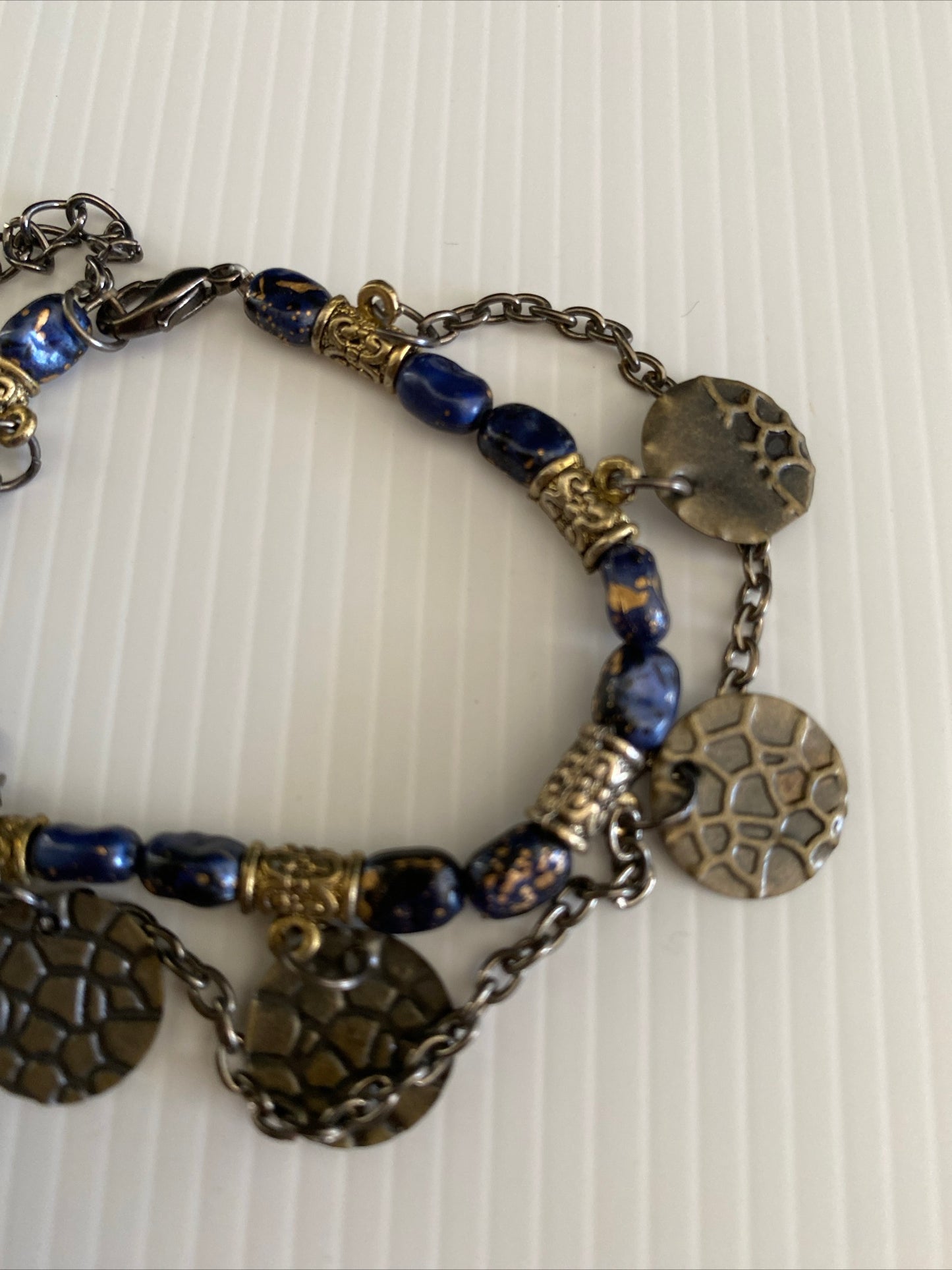Bead & Charm Bracelet Extension Chain Gift Casual assorted Navy & Bronze tone