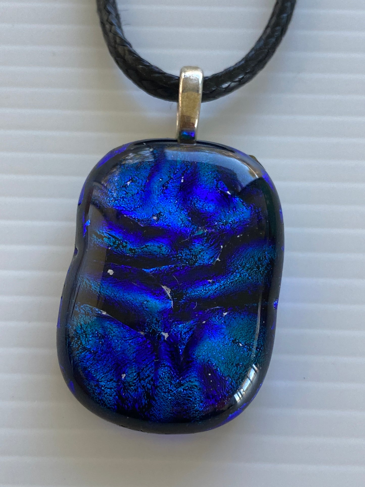 Lamp work Glass Rectangle Pendant Necklace