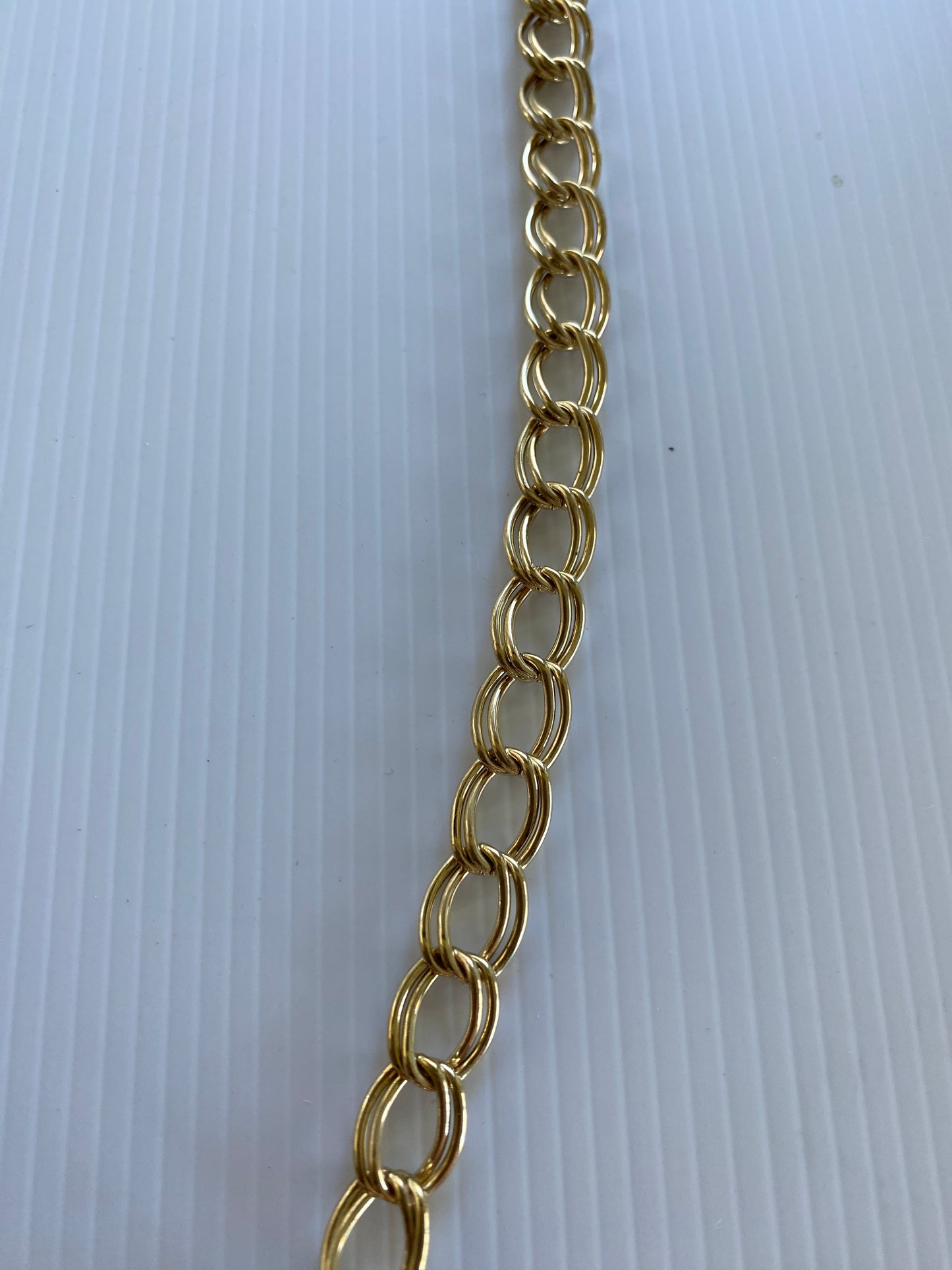Double Oval Linked Gold Plate Chain Necklace