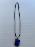 Lamp work Glass Rectangle Pendant Necklace