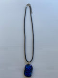 Lamp work Glass Rectangle Pendant Necklace