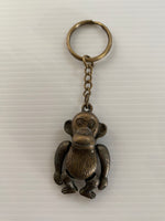 Key Chain Metal Monkey in Bronze movable arms, legs