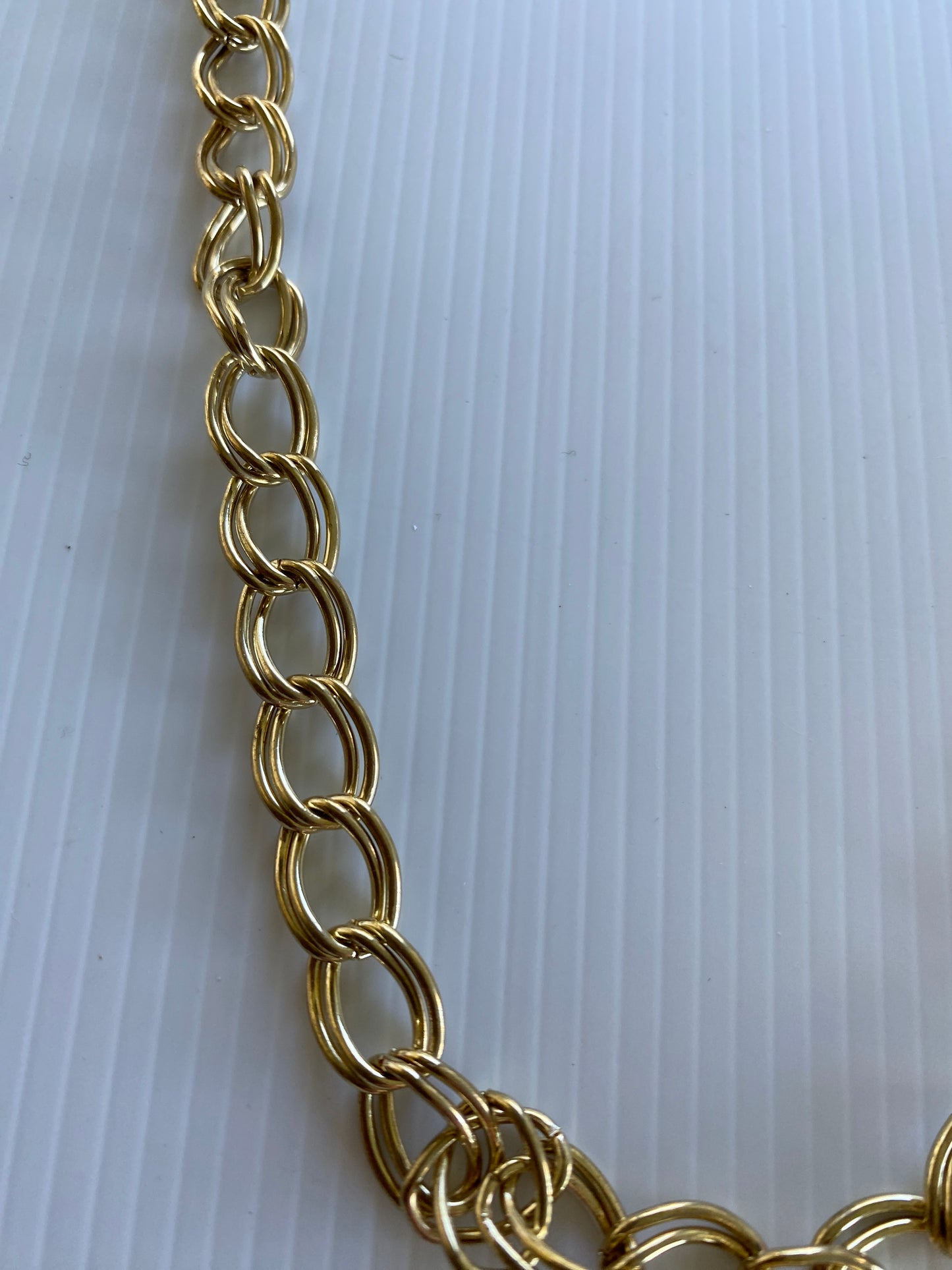 Double Oval Linked Gold Plate Chain Necklace