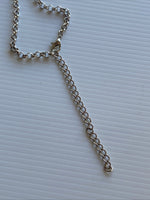 Long Silver tone Rollo style Chain Necklace Focal Silver Ring & Lady Bird Charm