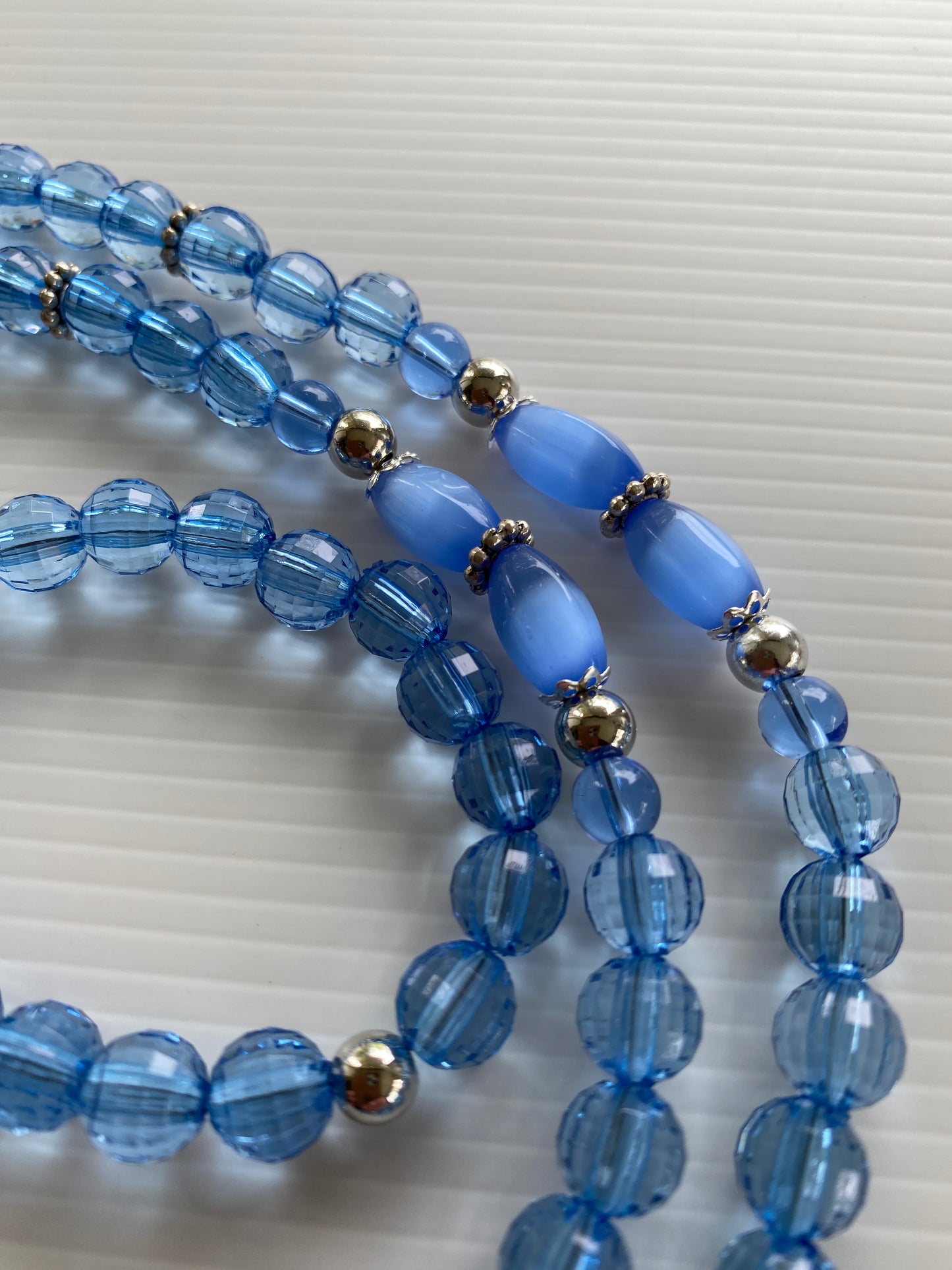 Blue CatsEye Eyeglass Sunglass Spectacle Beaded Chain Holder