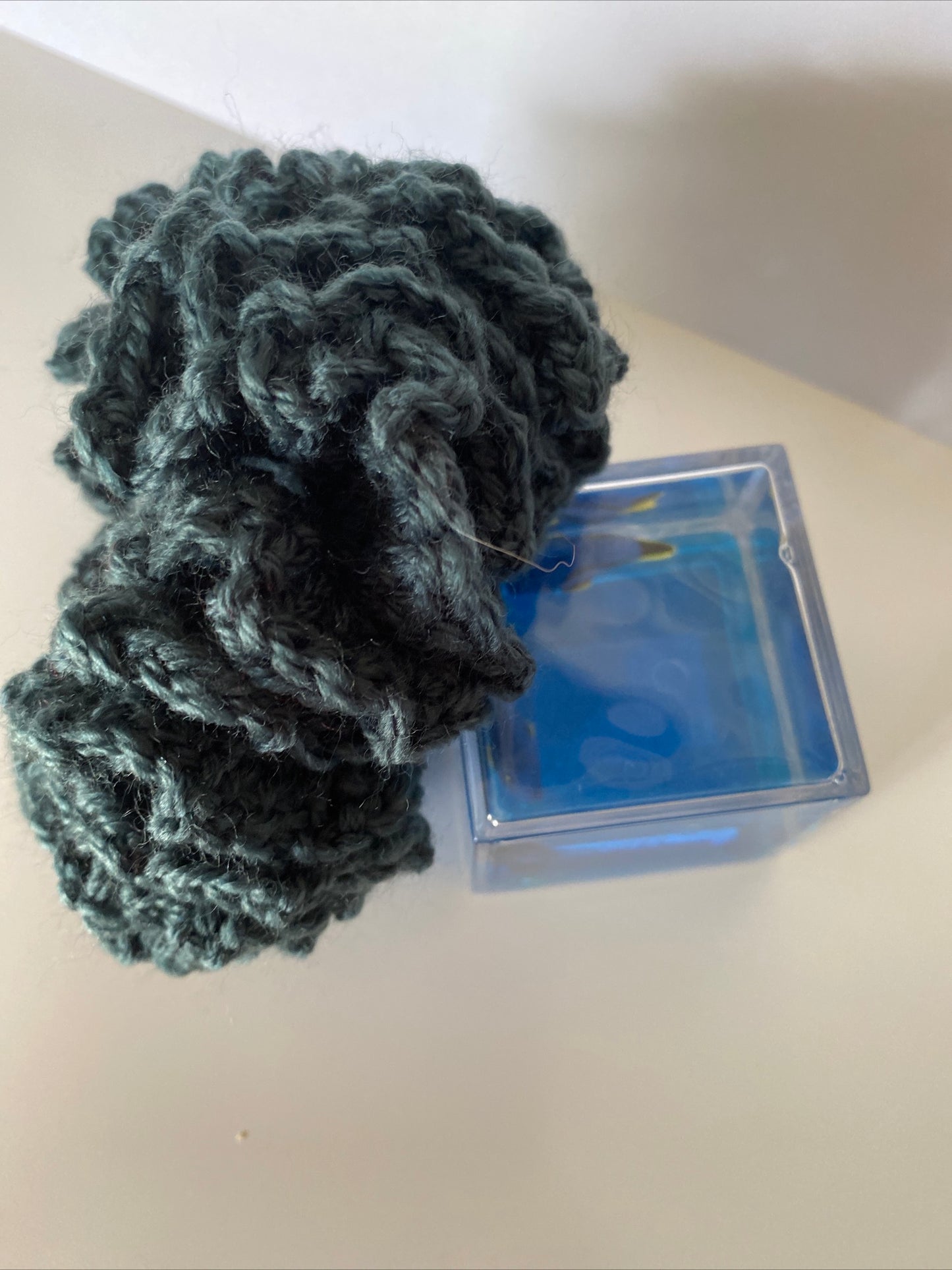 Hair Scrunchie Crochet Handmade Elastised Full Ruffled Bottle Green Christmas