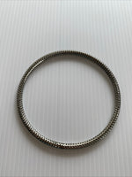 Solid Round textured Bangle Bracelet Dull Silver Tone