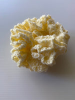 Hair Scrunchie Crochet Handmade Elastised Full Ruffled Pale Lemon Soft summer