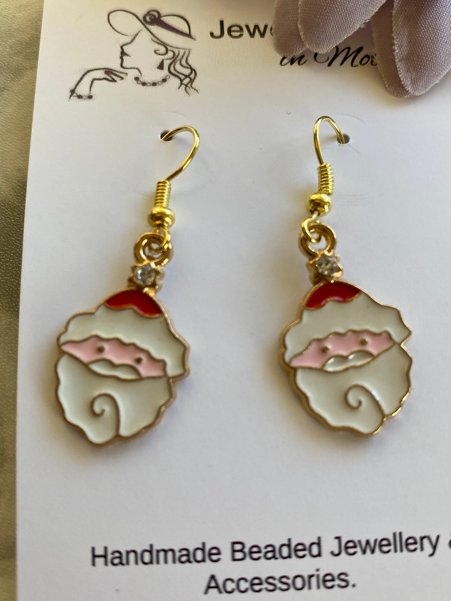 Christmas Earrings Enamel Gold Plated Pierced - assorted designs