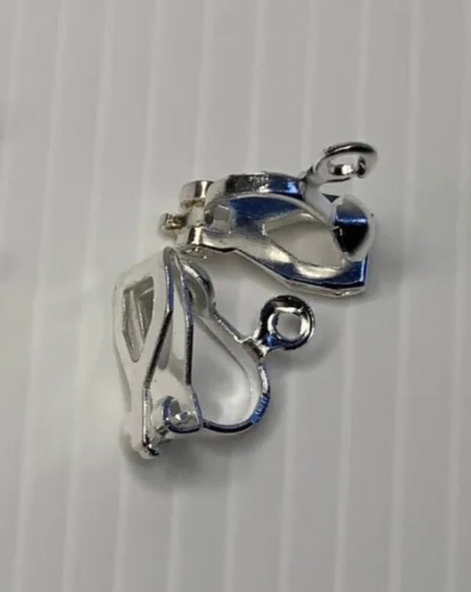 Teapot / Kettle Earrings Pink with Silver Swirl Pierced or Clip-On