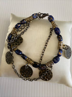 Bead & Charm Bracelet Extension Chain Gift Casual assorted Navy & Bronze tone