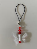 Mobile Phone Dangle Charm Clear Butterfly Glass Crystal Charm Keys zipper - Colour options
