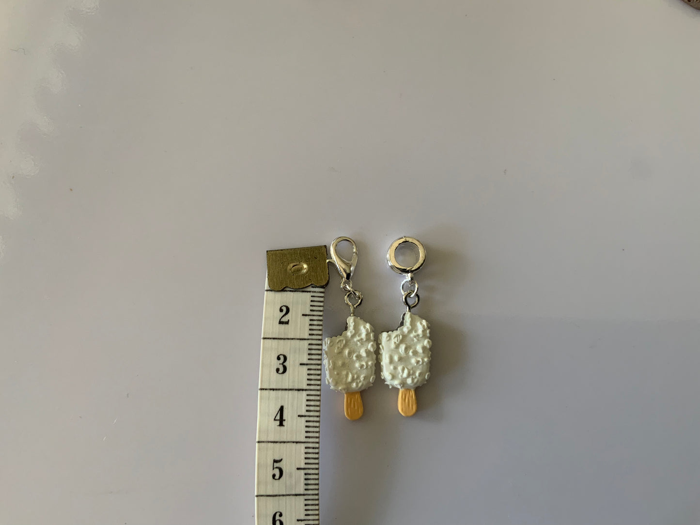Ice-Cream Vanilla  Charm Clip-On, European, KeyRing, Zipper Pull, Handbag